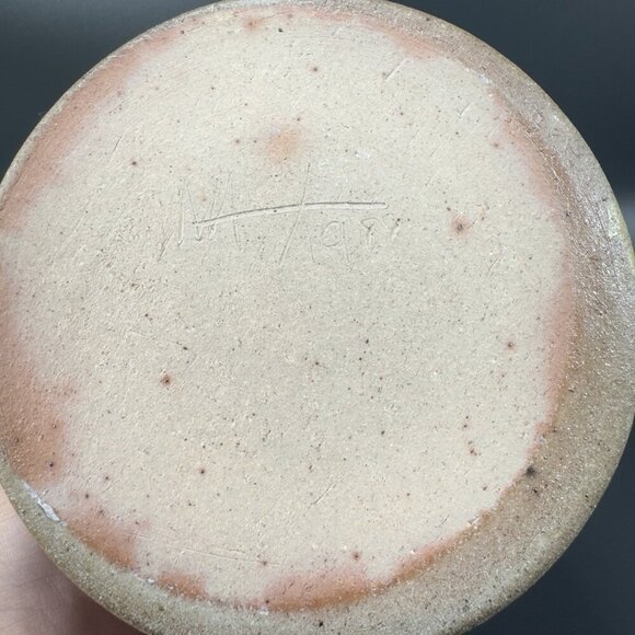 Vintage 1988 Braun Buffalo NY Stoneware Jug Container Brown Salt Glaze Pottery - Picture 6 of 16